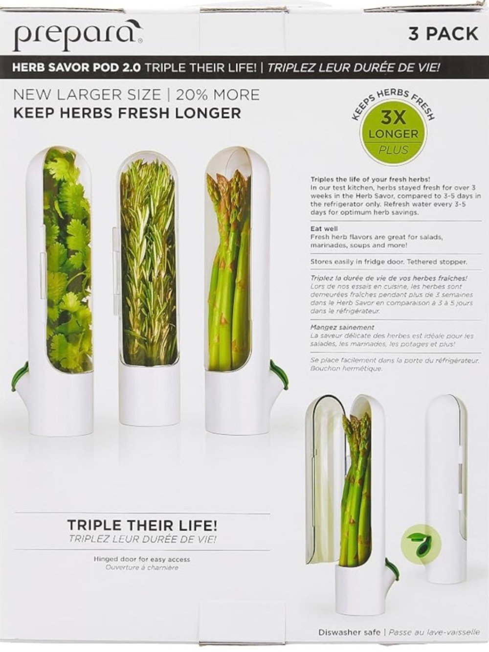 Prepara Herb Savor Pod 2.0 – Set of 3 Herb Keepers